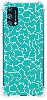 B2Ctelecom TPU Case anti-shock Samsung Galaxy M02s | A02s Smartphone hoesje met doorzichtige rand Cracks Blue