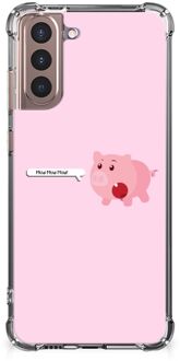 B2Ctelecom TPU Case anti-shock Samsung Galaxy S21 Plus Smartphone hoesje met doorzichtige rand Pig Mud