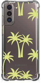 B2Ctelecom TPU Case anti-shock Samsung Galaxy S21 Smartphone hoesje met doorzichtige rand Palmtrees