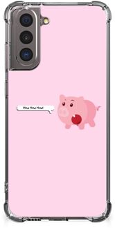 B2Ctelecom TPU Case anti-shock Samsung Galaxy S21 Smartphone hoesje met doorzichtige rand Pig Mud