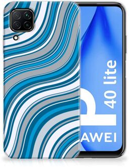 B2Ctelecom TPU Case Huawei P40 Lite Telefoonhoesje Golven Blauw