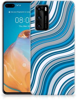 B2Ctelecom TPU Case Huawei P40 Telefoonhoesje Golven Blauw