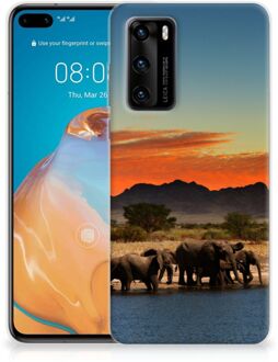 B2Ctelecom TPU Case Huawei P40 Telefoonhoesje Olifanten