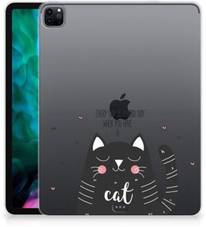 B2Ctelecom TPU Case iPad Pro 12.9 (2020) | iPad Pro 12.9 (2021) Hoes Cat Good Day met doorzichte zijkanten