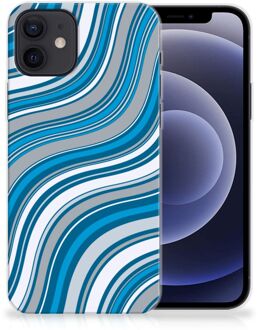 B2Ctelecom TPU Case iPhone 12 | 12 Pro (6.1") Telefoonhoesje Golven Blauw