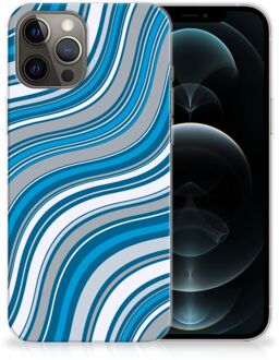 B2Ctelecom TPU Case iPhone 12 Pro Max Telefoonhoesje Golven Blauw