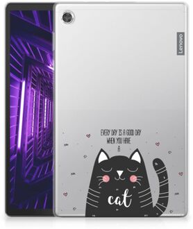 B2Ctelecom TPU Case Lenovo Tab M10 Plus Hoes Cat Good Day met doorzichte zijkanten