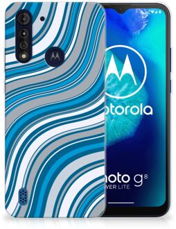 B2Ctelecom TPU Case Motorola Moto G8 Power Lite Telefoonhoesje Golven Blauw