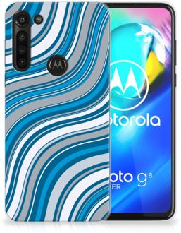 B2Ctelecom TPU Case Motorola Moto G8 Power Telefoonhoesje Golven Blauw