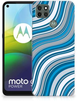 B2Ctelecom TPU Case Motorola Moto G9 Power Telefoonhoesje Golven Blauw