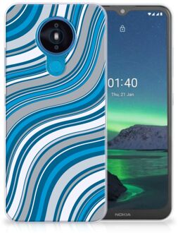 B2Ctelecom TPU Case Nokia 1.4 Telefoonhoesje Golven Blauw