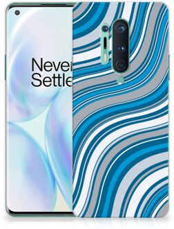 B2Ctelecom TPU Case OnePlus 8 Pro Telefoonhoesje Golven Blauw