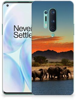 B2Ctelecom TPU Case OnePlus 8 Pro Telefoonhoesje Olifanten