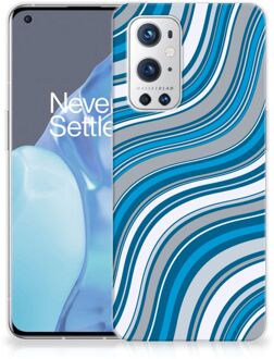 B2Ctelecom TPU Case OnePlus 9 Pro Telefoonhoesje Golven Blauw