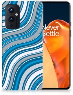 B2Ctelecom TPU Case OnePlus 9 Telefoonhoesje Golven Blauw