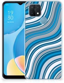 B2Ctelecom TPU Case OPPO A15 Telefoonhoesje Golven Blauw