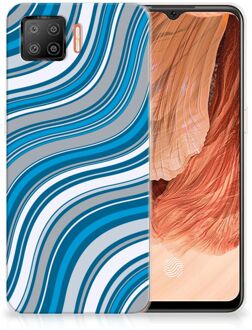 B2Ctelecom TPU Case OPPO A73 4G Telefoonhoesje Golven Blauw