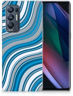 B2Ctelecom TPU Case OPPO Find X3 Neo Telefoonhoesje Golven Blauw