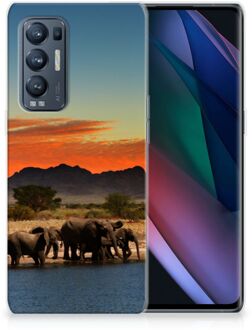 B2Ctelecom TPU Case OPPO Find X3 Neo Telefoonhoesje Olifanten