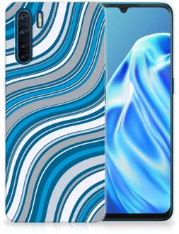 B2Ctelecom TPU Case OPPP A91 Telefoonhoesje Golven Blauw