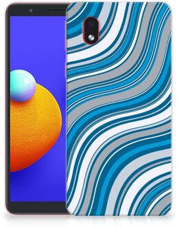 B2Ctelecom TPU Case Samsung Galaxy A01 Core Telefoonhoesje Golven Blauw