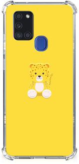 B2Ctelecom TPU Case Samsung Galaxy A21s Smartphone hoesje met doorzichtige rand Baby Leopard