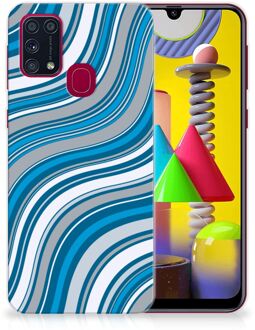 B2Ctelecom TPU Case Samsung Galaxy M31 Telefoonhoesje Golven Blauw