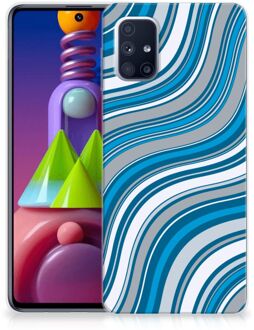 B2Ctelecom TPU Case Samsung Galaxy M51 Telefoonhoesje Golven Blauw