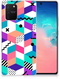 B2Ctelecom TPU Case Samsung Galaxy S10 Lite Telefoonhoesje Blokken Kleurrijke