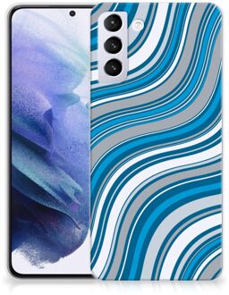 B2Ctelecom TPU Case Samsung Galaxy S21 Plus Telefoonhoesje Golven Blauw