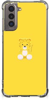 B2Ctelecom TPU Case Samsung Galaxy S21 Smartphone hoesje met doorzichtige rand Baby Leopard