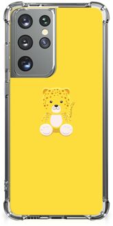 B2Ctelecom TPU Case Samsung Galaxy S21 Ultra Smartphone hoesje met doorzichtige rand Baby Leopard