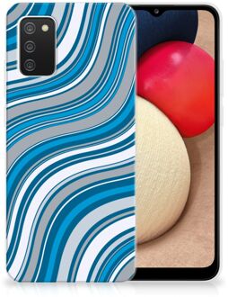 B2Ctelecom TPU Case Samsung M02s | Samsung Galaxy A02s Telefoonhoesje Golven Blauw