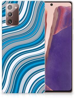 B2Ctelecom TPU Case Samsung Note 20 Telefoonhoesje Golven Blauw