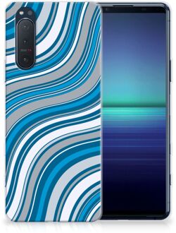 B2Ctelecom TPU Case Sony Xperia 5II Telefoonhoesje Golven Blauw