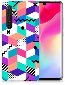 B2Ctelecom TPU Case Xiaomi Mi Note 10 Lite Telefoonhoesje Blokken Kleurrijke