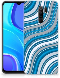 B2Ctelecom TPU Case Xiaomi Redmi 9 Telefoonhoesje Golven Blauw