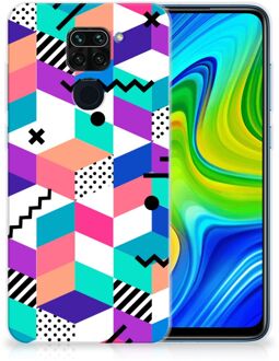 B2Ctelecom TPU Case Xiaomi Redmi Note9 Telefoonhoesje Blokken Kleurrijke