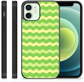 B2Ctelecom TPU Gripcase iPhone 12 Mini Smartphone Hoesje met Zwarte rand Waves Green