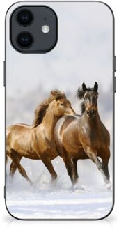 B2Ctelecom TPU Gripcase iPhone 12 Pro | 12 (6.1") Smartphone Hoesje met Zwarte rand Paarden