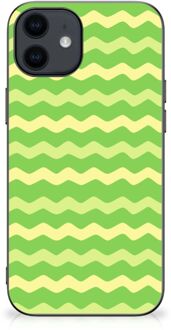 B2Ctelecom TPU Gripcase iPhone 12 Pro | 12 (6.1") Smartphone Hoesje met Zwarte rand Waves Green