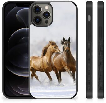 B2Ctelecom TPU Gripcase iPhone 12 Pro Max Smartphone Hoesje met Zwarte rand Paarden