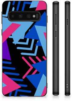 B2Ctelecom TPU Gripcase Samsung Galaxy S10 Smartphone Hoesje met Zwarte rand Funky Triangle