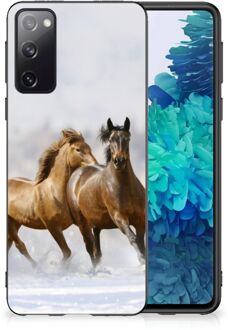 B2Ctelecom TPU Gripcase Samsung Galaxy S20 Smartphone Hoesje met Zwarte rand Paarden