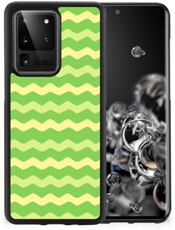 B2Ctelecom TPU Gripcase Samsung Galaxy S20 Ultra Smartphone Hoesje met Zwarte rand Waves Green