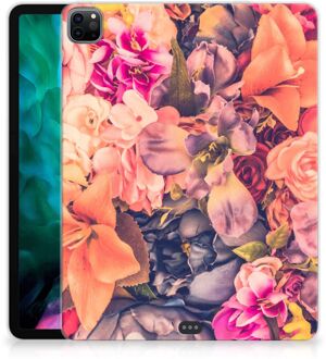 B2Ctelecom TPU Hoes iPad Pro 12.9 (2020) | iPad Pro 12.9 (2021) Silicone Case Bosje Bloemen met transparant zijkanten