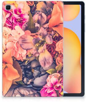 B2Ctelecom TPU Hoes Samsung Galaxy Tab S6 Lite Silicone Case Bosje Bloemen met transparant zijkanten