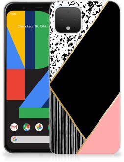 B2Ctelecom TPU Hoesje Google Pixel 4 Zwart Roze Vormen