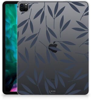 B2Ctelecom TPU Hoesje iPad Pro 12.9 (2020) | iPad Pro 12.9 (2021) Backcase Leaves Blue met doorzichte zijkanten