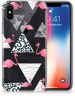 B2Ctelecom TPU Hoesje iPhone 10 | Xs Flamingo Triangle